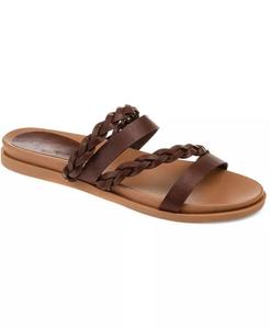 Женские плетеные сандалии Colette с открытым носком на плоской подошве Journee Collection, коричневый