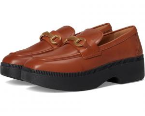 Женские лоферы FitFlop F-Luma Chunky-Snaffle Leather Demi-Wedge, Deep Tan