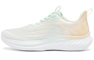 QIAODAN Низкие кроссовки для бега с амортизацией, противоскользящие и износостойкие, женские, белые и оранжевые