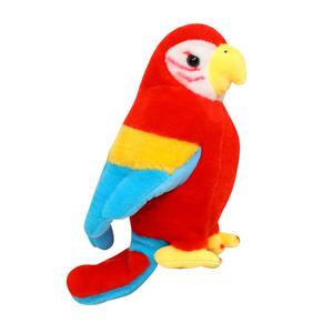 Игрушка плюшевая кукла имитация попугая, 25 см Fox fairy, красный