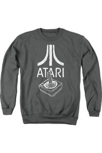 Толстовка с круглым вырезом для взрослых с логотипом джойстика Atari Gildan, цвет charcoal