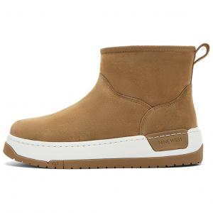 Теплые, нескользящие и износостойкие, амортизирующие короткие зимние ботинки для женщин, каштанового цвета NINE WEST, Chestnut