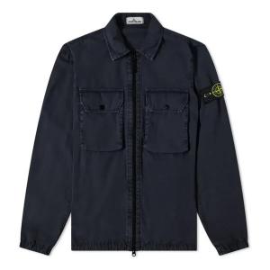 Куртка 2 pocket brushed cotton shirt jacket 'navy' Stone Island, синий