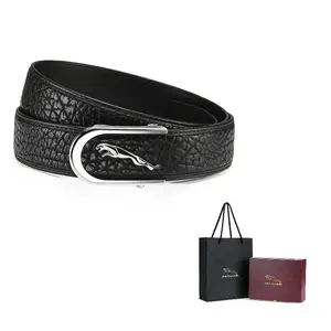 JAGUAR Мужской ремень из натуральной кожи с автоматической пряжкой, Chromium