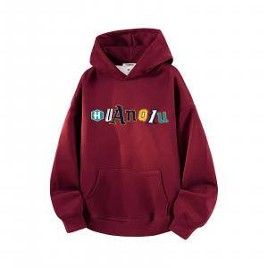 Толстовка Unisex Hooded Moderate Heavyweight HUANQIU, burgundy
