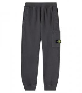 Утепленные брюки из хлопкового флиса Compass Stone Island Junior, Charcoal