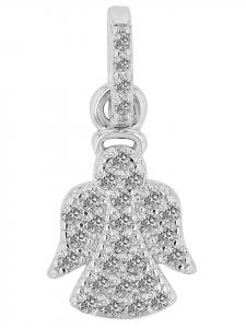 Adeliás Женский кулон - кулон «Ангел» из серебра 925 пробы с кубическим цирконием в серебряной оправе