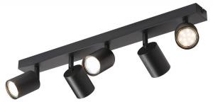 Потолочный светильник Nettlife Roger 5-flammig, черный - металл - 3 x 14 x 55 см