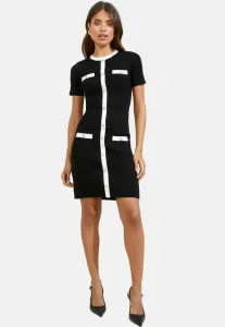 Футболка с коротким рукавом и принтом, с декоративными пуговицами. Lipsy, Black