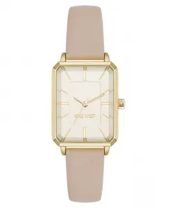 Женские часы Quartz Petite кремовые кожаные с позолоченным покрытием, 25 мм Nine West
