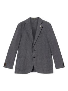 Льняной однобортный пиджак Brooks Brothers, серый