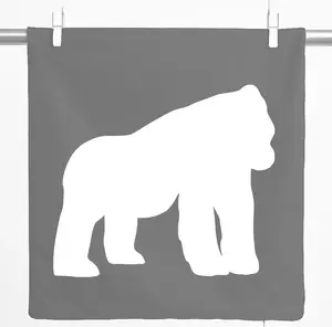 Декоративная наволочка Huuraa, силуэт гориллы, подарочная, 40x40 см, серо-стальной хлопок, украшение в виде гориллы Hellweg Druckerei