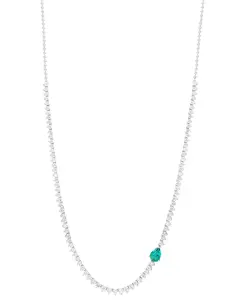 Теннисное ожерелье Effy длиной 18 дюймов из 14-каратного белого золота с выращенным в лаборатории изумрудом (1/2 карата) и выращенным в лаборатории бриллиантом (3 карата) грушевидной формы Effy Collection, emerald