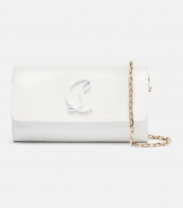 Кожаный клатч Loubi54 Christian Louboutin, белый