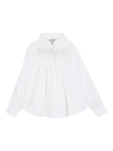 Lanvin Enfant рубашка с вышивкой, белый