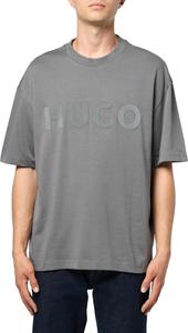 Мужская хлопковая футболка Hugo с тональным логотипом, Lava Smoke