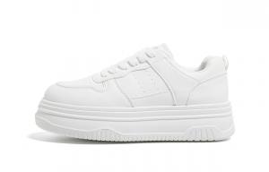 Женские белые низкие скейтбордские кроссовки с увеличенной высотой покрытия, легкие и нескользящие HUANQIU, белый