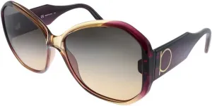 Солнцезащитные очки Salvatore Ferragamo с коричневым градиентом SF942S 212 61, Wine Caramel