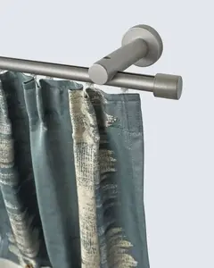 Карниз для штор GARESA "KEA", 1 направляющая, желаемая длина, комплект для штор, простой монтаж, выдвижной, настенный монтаж, колпачок 580 см, Ø 20 мм, цвет mattchromfarben