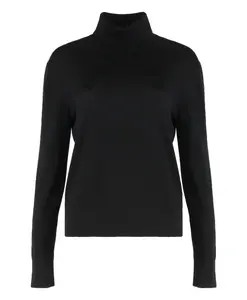 Тонкий вязаный свитер с высоким воротником Calvin Klein, черный