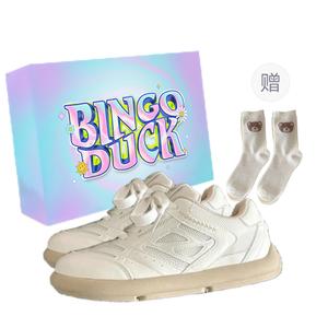 Дышащие низкие повседневные туфли для женщин BINGO DUCK, Light Yellow+Exclusive Shoe Box+Gift Socks