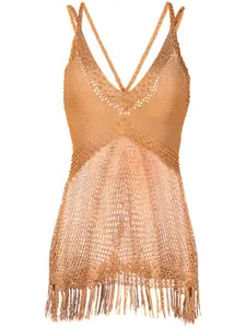 Топ рыхлой вязки Twinset, оранжевый