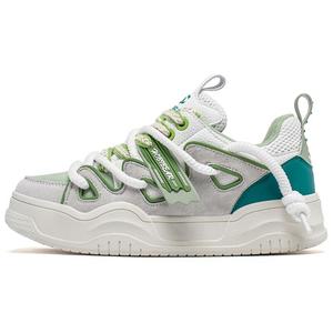 HOBIBEAR Snuggles Collection противоскользящие износостойкие легкие дышащие низкие кеды для скейтбординга унисекс бело-зеленые, цвет White Green