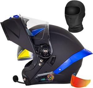 Шлем модульный Halying Bluetooth, черный / синий