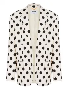 Шерстяной блейзер в горох Moschino, белый
