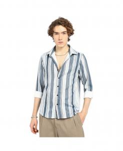Мужская рубашка в многоцветную полоску Campus Sutra, Blue