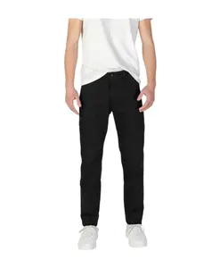 Черные узкие хлопковые брюки Hugo, черный