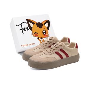 FOXER Женские противоскользящие легкие износостойкие лоу-топ скейтбордские кроссовки бежево-красные, цвет Beige/Red