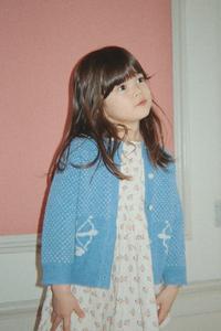 Детский кардиган с добавлением шерсти BELOU KNIT CARDIGAN Konges Sløjd, синий