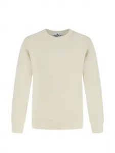 Свитшот с логотипом Stone Island Junior, бежевый