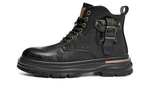 HLA Ботинки Martin мужские, черно-коричневые