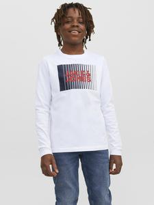 Топ с длинными рукавами JJECORP LOGO PLAY O NECK Jack & Jones Junior, цвет white
