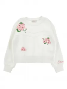Толстовка с цветочной вышивкой Monnalisa, белый