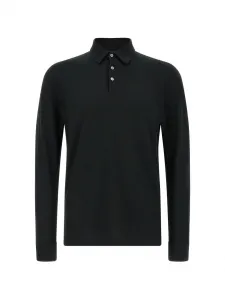 Поло с манжетами на рукавах Zanone, черный
