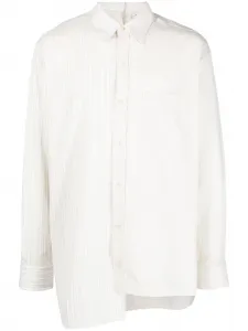 Полосатая рубашка с асимметричным подолом Lanvin, нейтральный