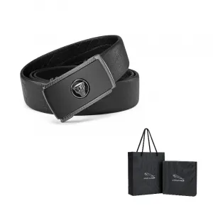 JAGUAR Мужской кожаный ремень из коровьей кожи шириной 3.5 см, Black