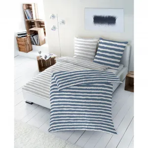Постельное белье Primera «Постельное белье из хлопка в однотонную полоску» с современным узором в полоску, цвет blau