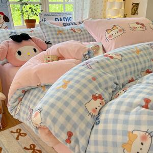 Antarctic Комплект постельного белья 1,2 м, 3 предмета: пододеяльник 150x200 см, цвет Lanfengmao, высокоплотный молочный велюр, нежный и теплый