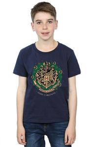 Хлопковая рождественская футболка с венком Harry Potter, темно-синий