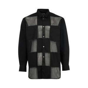 Рубашка Comme des Garçons Homme Plus Mesh Check Long-Sleeve Shirt, Black