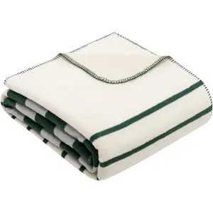 Плед s.Oliver Kuscheldecke s.Oliver с современными полосками S.Oliver, зеленый/серебристо-серый