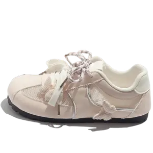 JimiXiong Женские повседневные туфли Casual Shoes низкие розово-желтые, цвет Pink