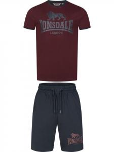 Lonsdale Спортивный костюм "Maist: футболка и шорты, стандартный крой" красного цвета