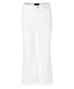 Широкие джинсы с пятью карманами, высокой талией и кружевной отделкой. Marc Cain, белый