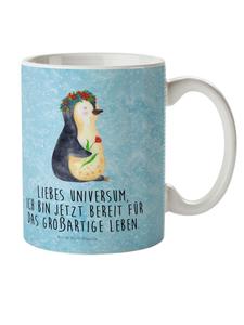 Детская кружка с изображением пингвина и цветов, цвет "ледяной голубой" Mr. & Mrs. Panda