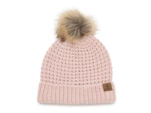 Шапка Bearpaw Waffle Chenille Pom Beanie, светло-розовый